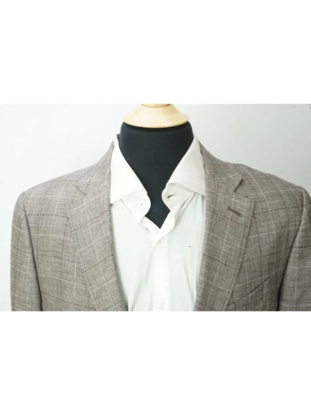 Ermenegildo Zegna Crossover Milano CURRENT Gray Plaid Linen Blend Sport Coat 46S